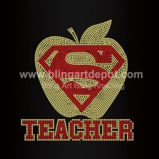 Super Teacher Rhinestone Transfers